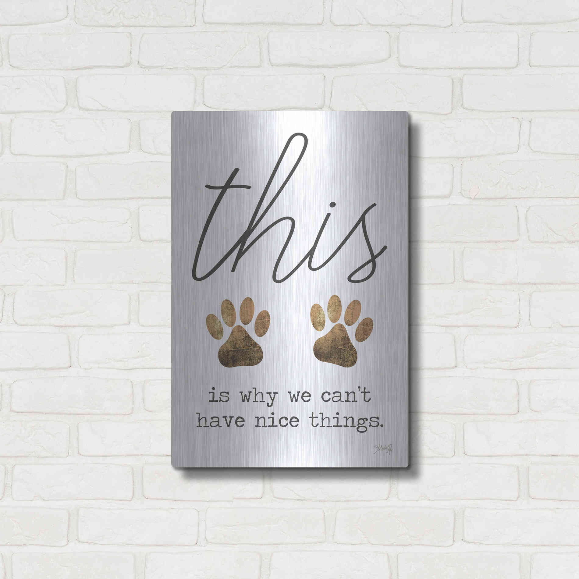 Luxe Metal Art 'Can't Have Nice Things' by Marla Rae, Metal Wall Art,16x24