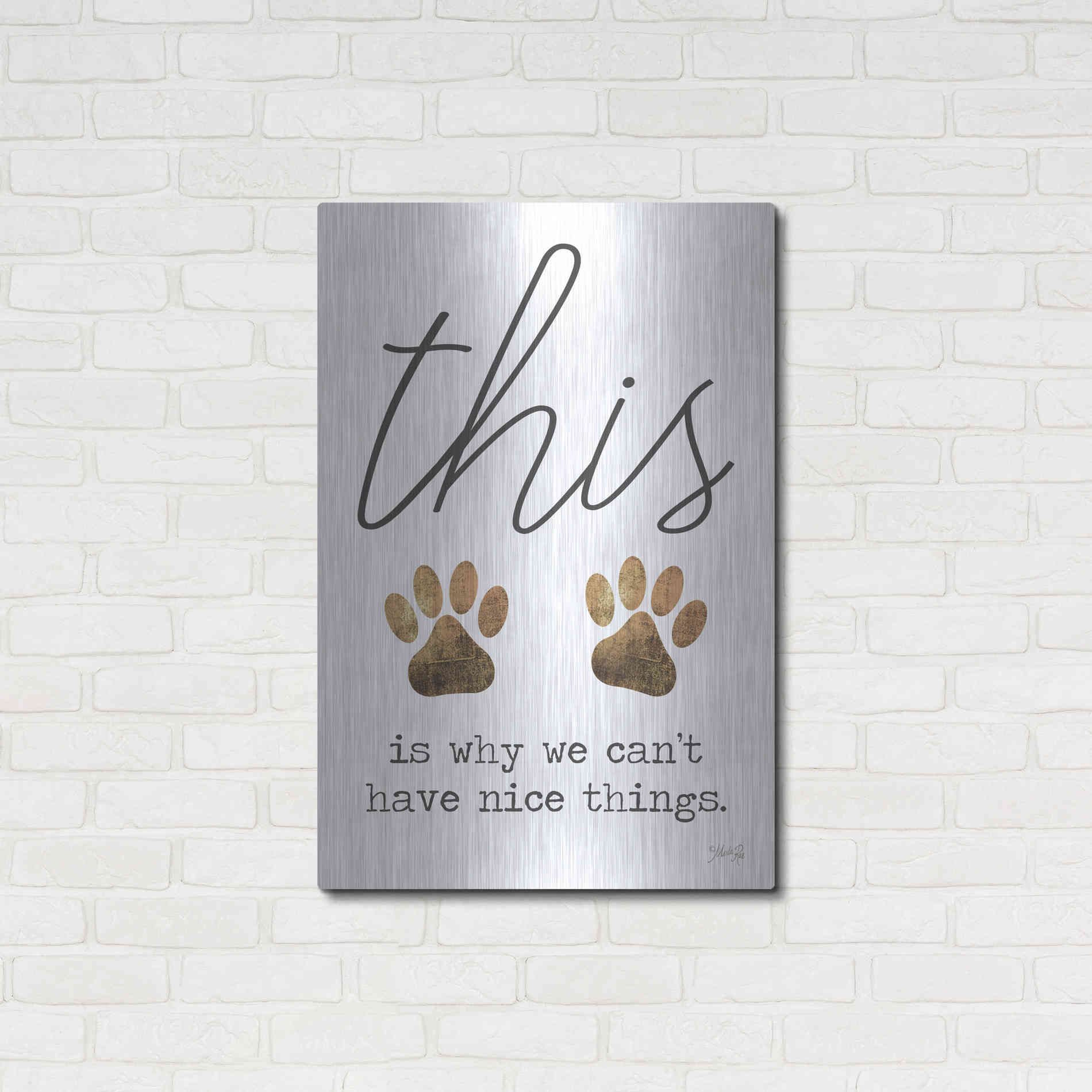 Luxe Metal Art 'Can't Have Nice Things' by Marla Rae, Metal Wall Art,24x36