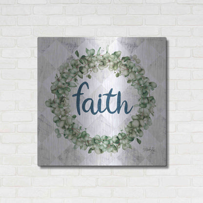 Luxe Metal Art 'Faith Eucalyptus Wreath' by Marla Rae, Metal Wall Art,36x36