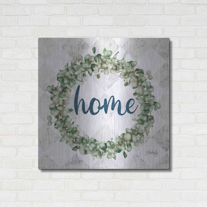 Luxe Metal Art 'Home Eucalyptus Wreath' by Marla Rae, Metal Wall Art,36x36