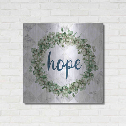 Luxe Metal Art 'Hope Eucalyptus Wreath' by Marla Rae, Metal Wall Art,36x36