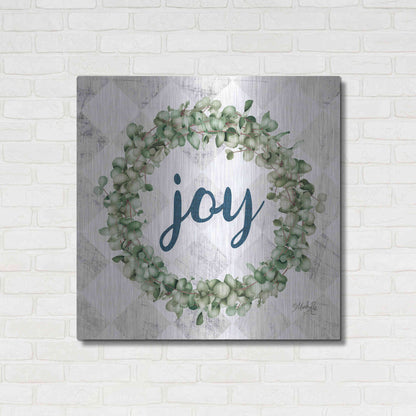 Luxe Metal Art 'Joy Eucalyptus Wreath' by Marla Rae, Metal Wall Art,36x36