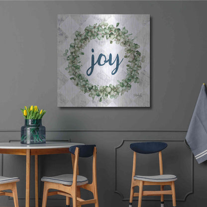 Luxe Metal Art 'Joy Eucalyptus Wreath' by Marla Rae, Metal Wall Art,36x36