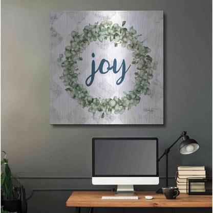 Luxe Metal Art 'Joy Eucalyptus Wreath' by Marla Rae, Metal Wall Art,36x36