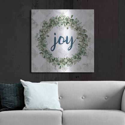 Luxe Metal Art 'Joy Eucalyptus Wreath' by Marla Rae, Metal Wall Art,36x36
