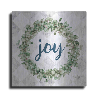 Luxe Metal Art 'Joy Eucalyptus Wreath' by Marla Rae, Metal Wall Art