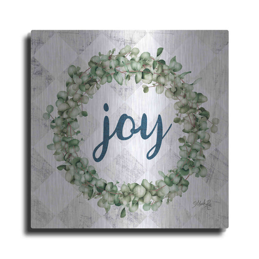Luxe Metal Art 'Joy Eucalyptus Wreath' by Marla Rae, Metal Wall Art