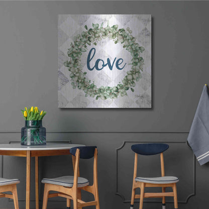 Luxe Metal Art 'Love Eucalyptus Wreath' by Marla Rae, Metal Wall Art,36x36