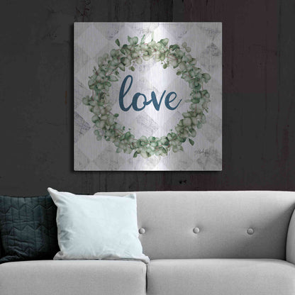 Luxe Metal Art 'Love Eucalyptus Wreath' by Marla Rae, Metal Wall Art,36x36