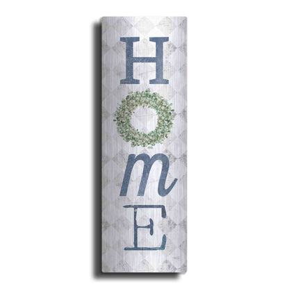 Luxe Metal Art 'Home with Eucalyptus Wreath II' by Marla Rae, Metal Wall Art