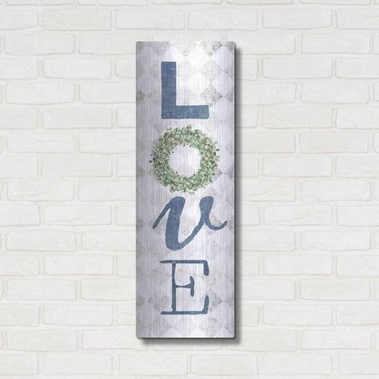 Luxe Metal Art 'Love with Eucalyptus Wreath II' by Marla Rae, Metal Wall Art,12x36