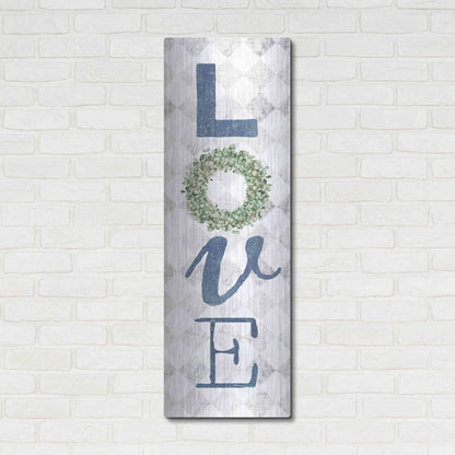 Luxe Metal Art 'Love with Eucalyptus Wreath II' by Marla Rae, Metal Wall Art,16x48