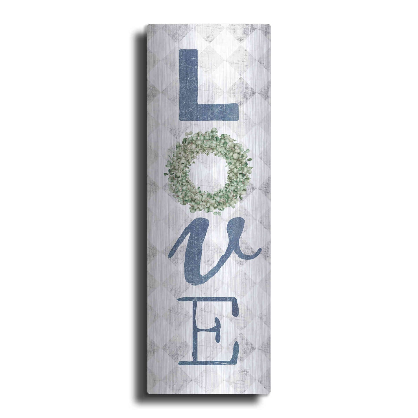 Luxe Metal Art 'Love with Eucalyptus Wreath II' by Marla Rae, Metal Wall Art