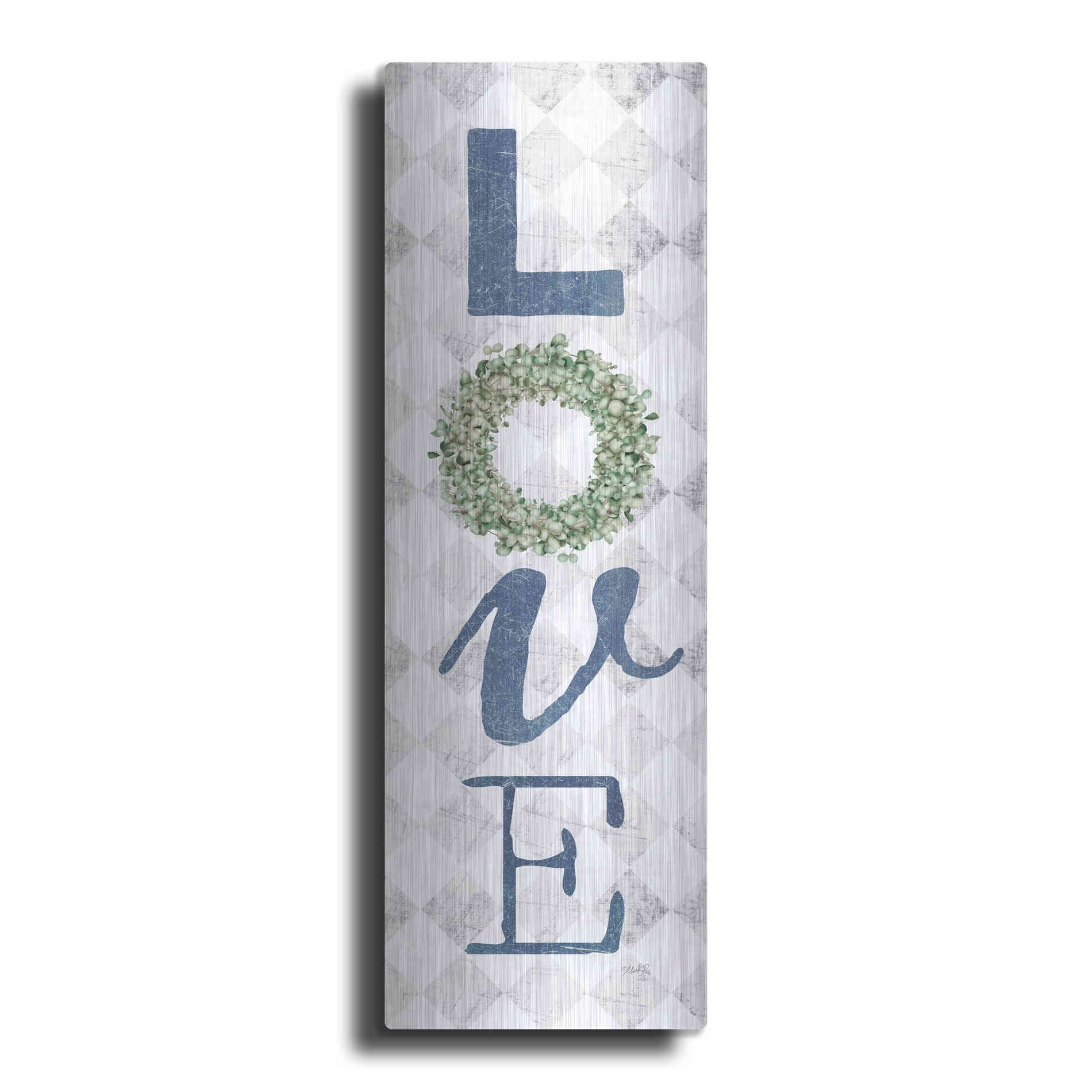 Luxe Metal Art 'Love with Eucalyptus Wreath II' by Marla Rae, Metal Wall Art