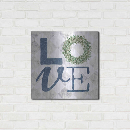 Luxe Metal Art 'Love with Eucalyptus Wreath III' by Marla Rae, Metal Wall Art,24x24
