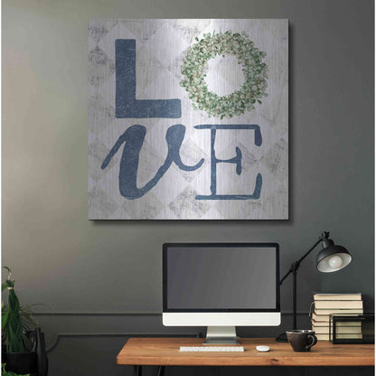 Luxe Metal Art 'Love with Eucalyptus Wreath III' by Marla Rae, Metal Wall Art,36x36