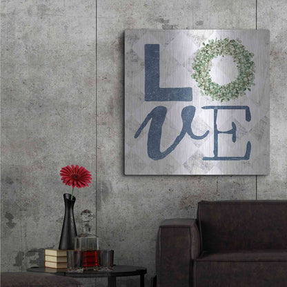 Luxe Metal Art 'Love with Eucalyptus Wreath III' by Marla Rae, Metal Wall Art,36x36