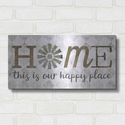 Luxe Metal Art 'Home - This is Our Happy Place' by Marla Rae, Metal Wall Art,24x12