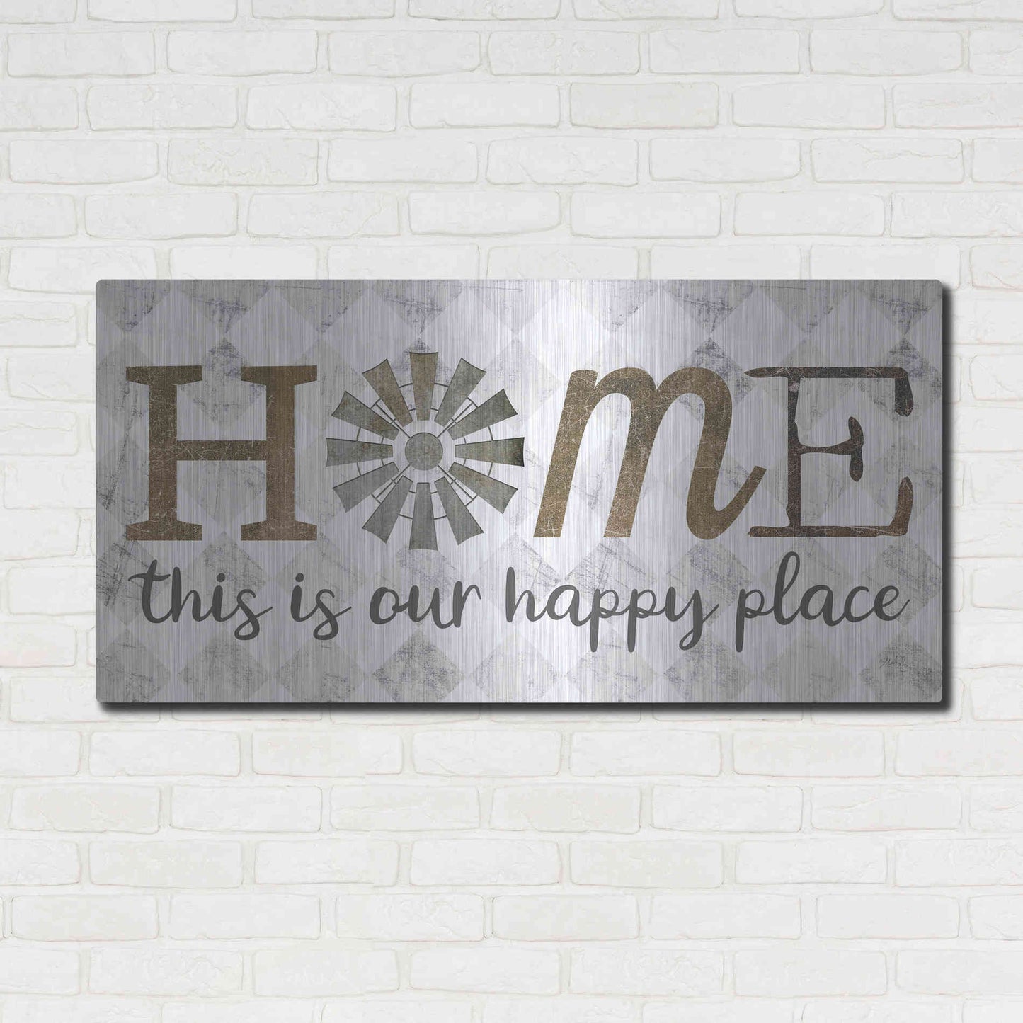 Luxe Metal Art 'Home - This is Our Happy Place' by Marla Rae, Metal Wall Art,48x24