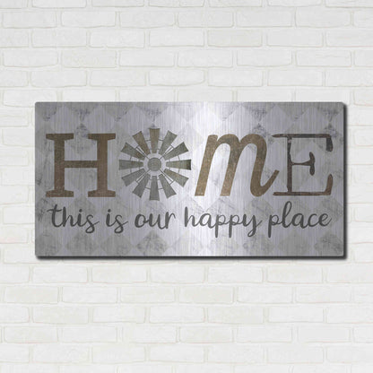 Luxe Metal Art 'Home - This is Our Happy Place' by Marla Rae, Metal Wall Art,48x24