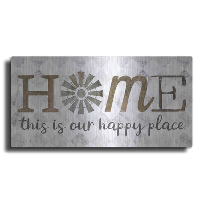 Luxe Metal Art 'Home - This is Our Happy Place' by Marla Rae, Metal Wall Art