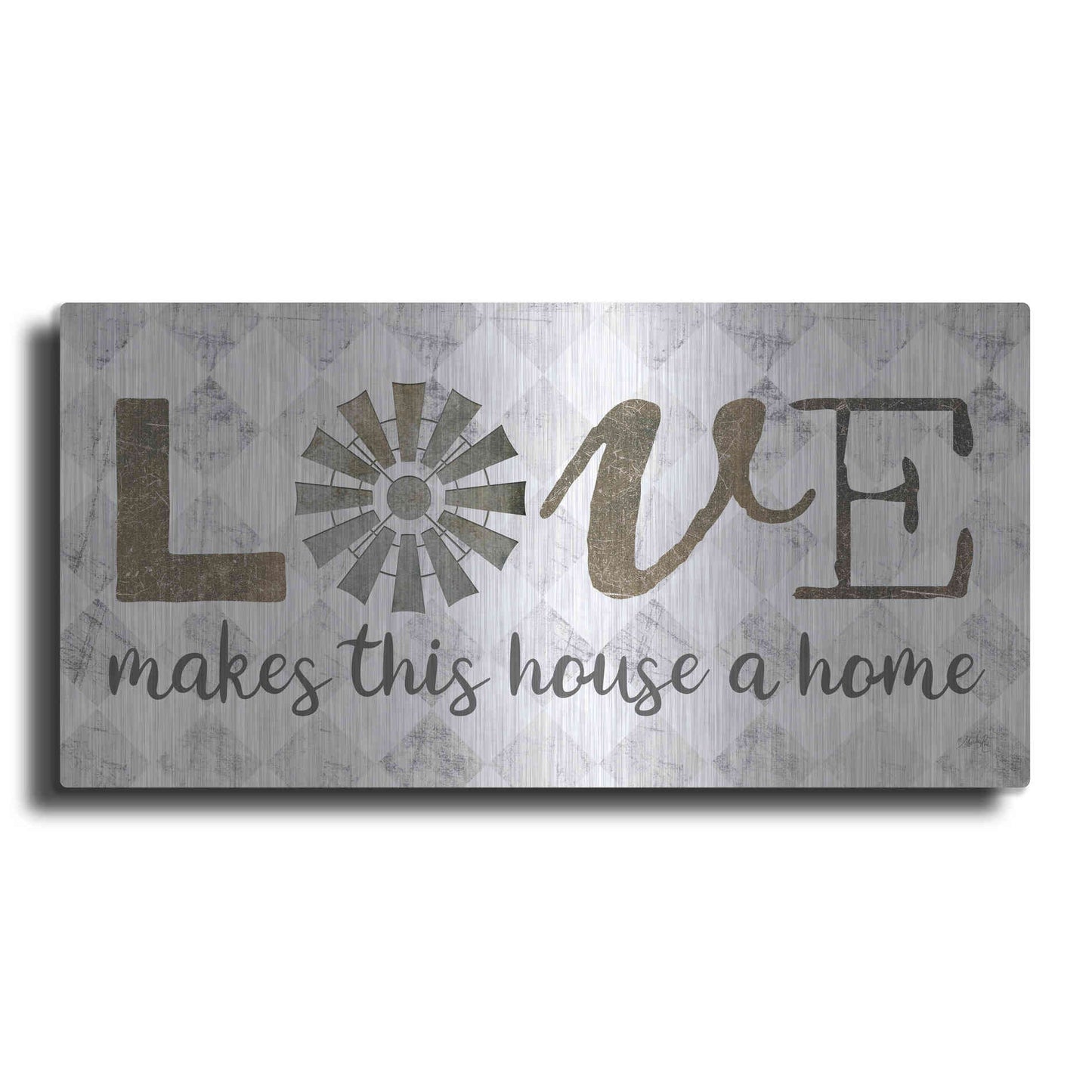 Luxe Metal Art 'Love Makes This House a Home' by Marla Rae, Metal Wall Art