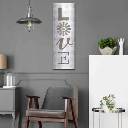 Luxe Metal Art 'Love with Windmill II' by Marla Rae, Metal Wall Art,12x36