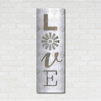 Luxe Metal Art 'Love with Windmill II' by Marla Rae, Metal Wall Art,16x48