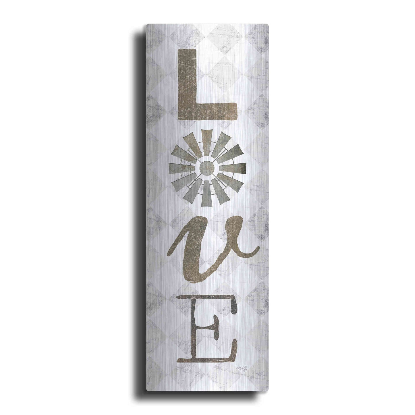 Luxe Metal Art 'Love with Windmill II' by Marla Rae, Metal Wall Art