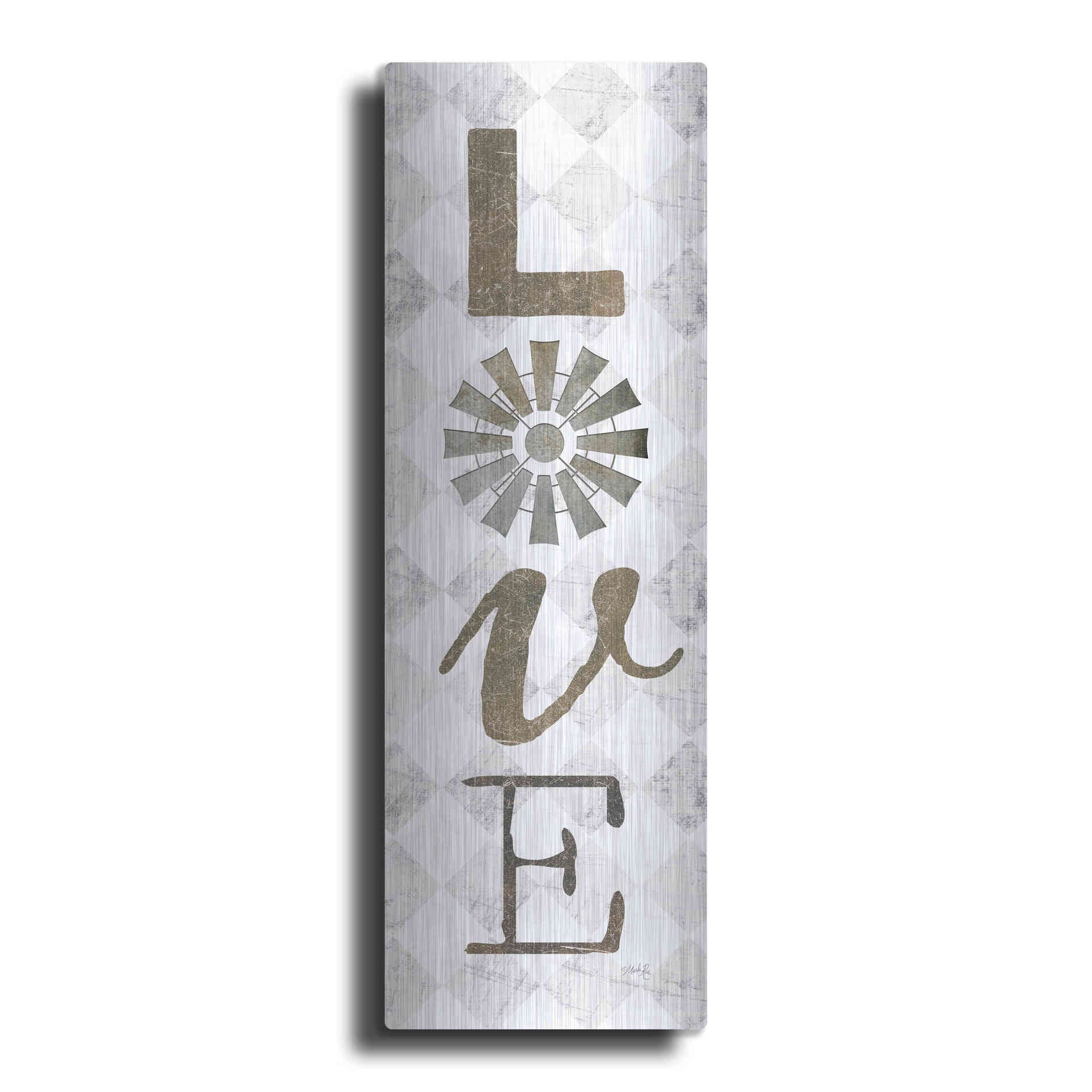 Luxe Metal Art 'Love with Windmill II' by Marla Rae, Metal Wall Art