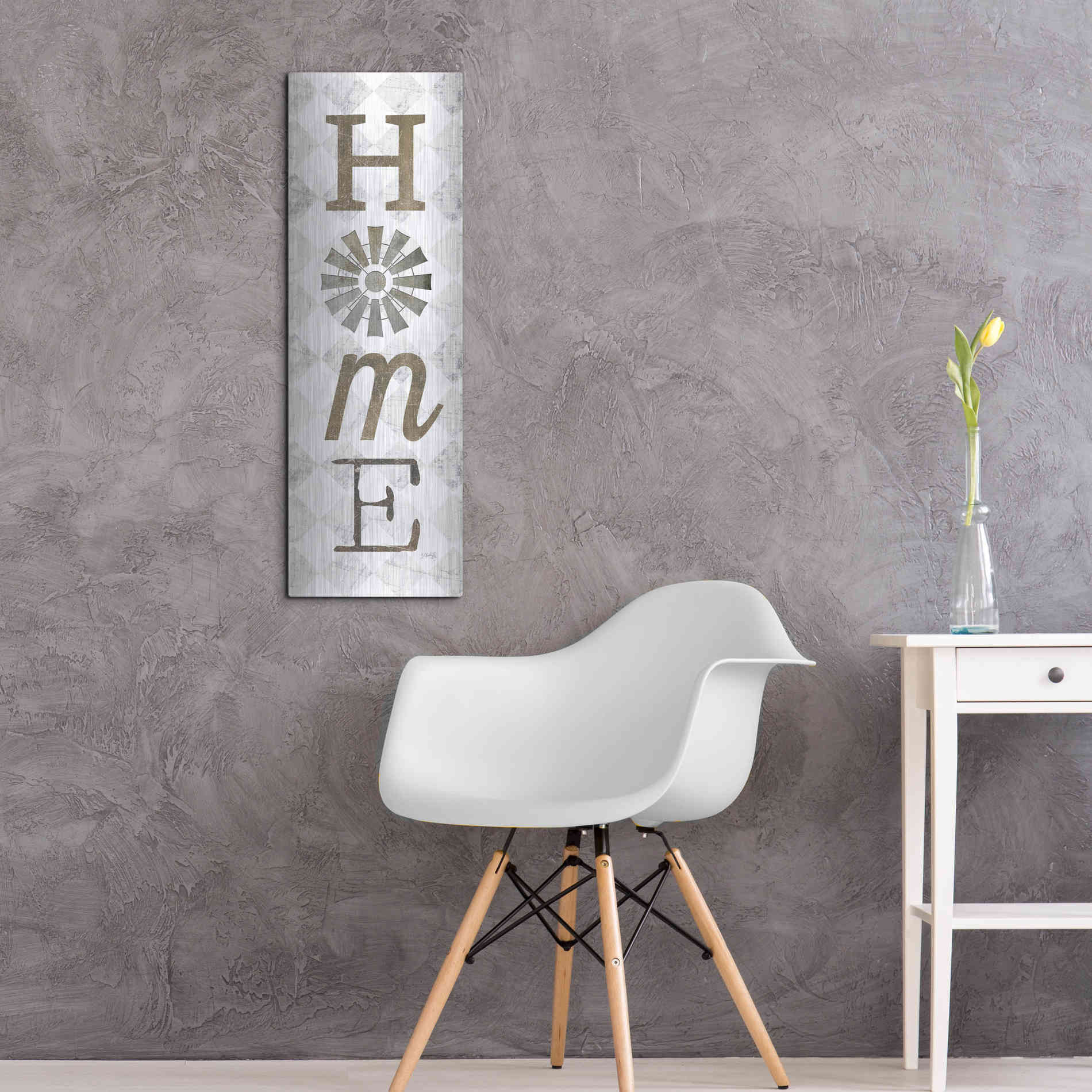 Luxe Metal Art 'Home with Windmill II' by Marla Rae, Metal Wall Art,12x36