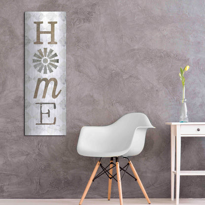 Luxe Metal Art 'Home with Windmill II' by Marla Rae, Metal Wall Art,16x48