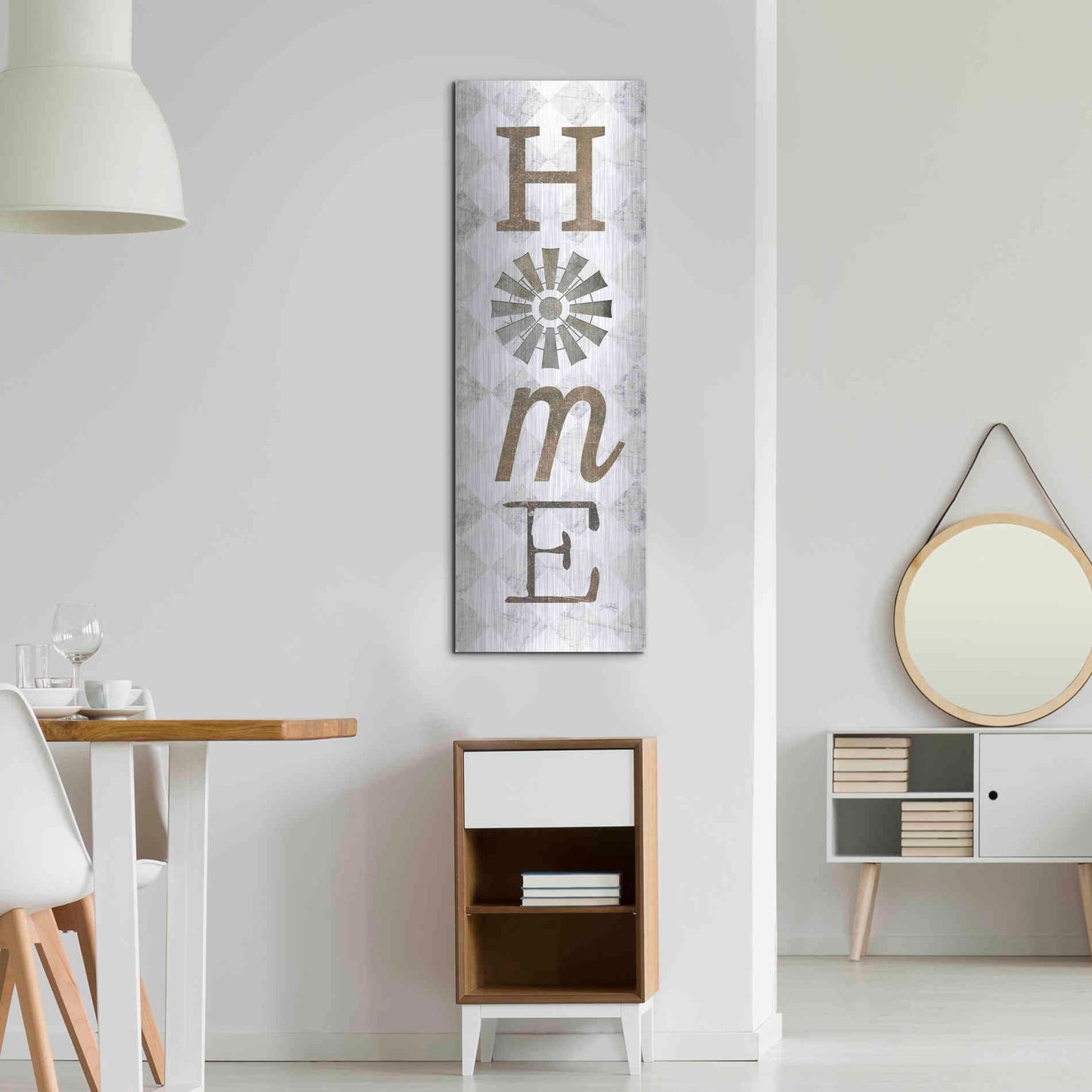Luxe Metal Art 'Home with Windmill II' by Marla Rae, Metal Wall Art,16x48