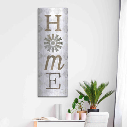 Luxe Metal Art 'Home with Windmill II' by Marla Rae, Metal Wall Art,16x48