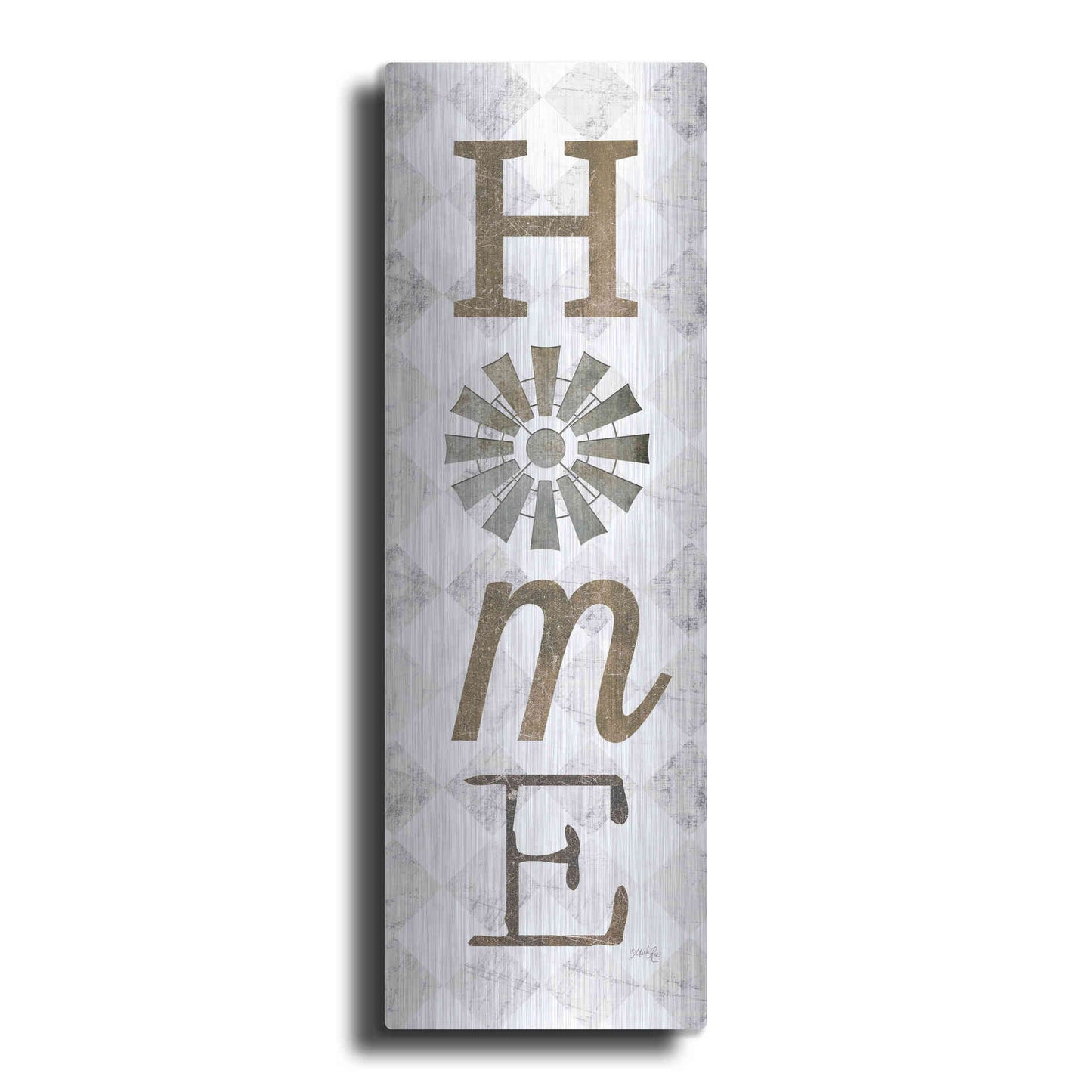 Luxe Metal Art 'Home with Windmill II' by Marla Rae, Metal Wall Art