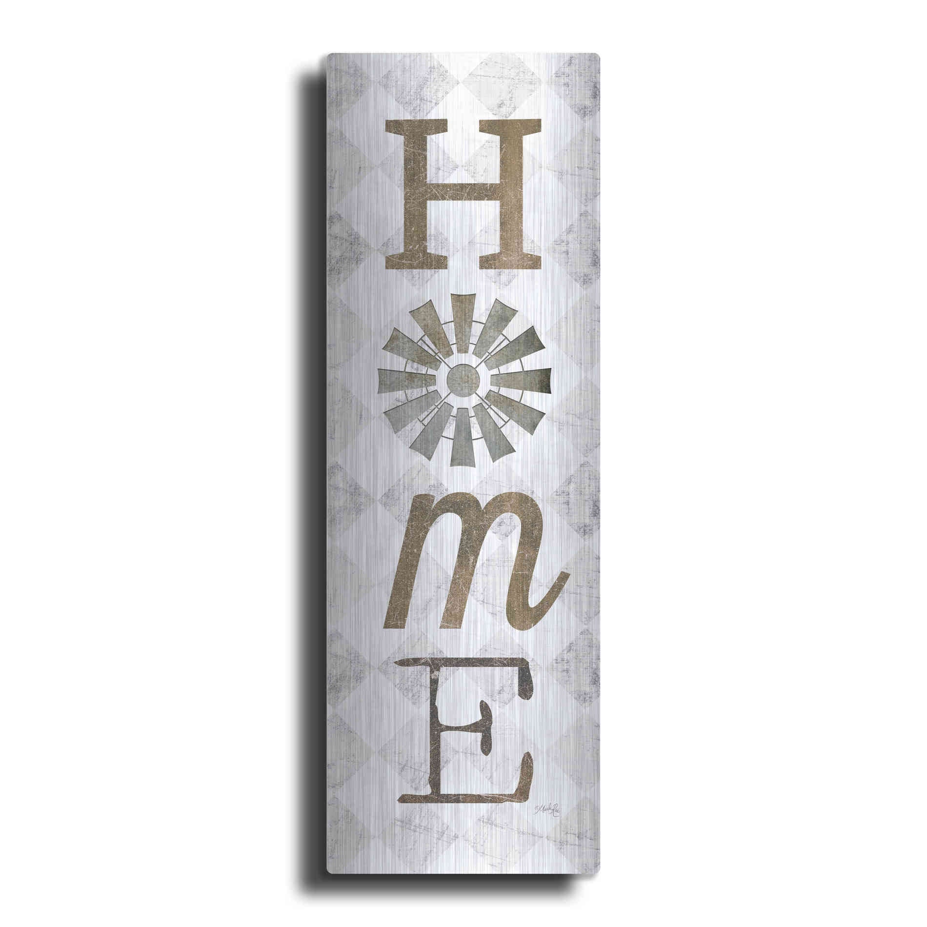 Luxe Metal Art 'Home with Windmill II' by Marla Rae, Metal Wall Art