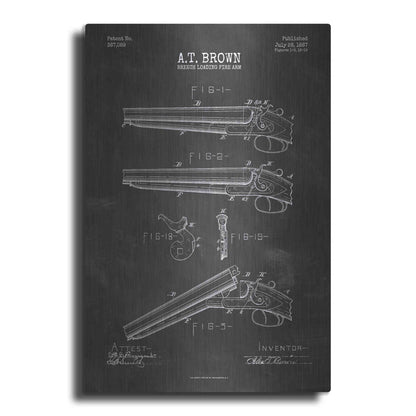 Luxe Metal Art 'Shotgun Blueprint Patent Chalkboard' Metal Wall Art