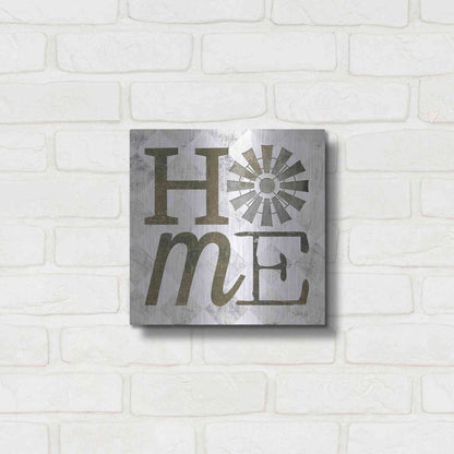 Luxe Metal Art 'Home with Windmill III' by Marla Rae, Metal Wall Art,12x12