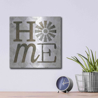 Luxe Metal Art 'Home with Windmill III' by Marla Rae, Metal Wall Art,12x12