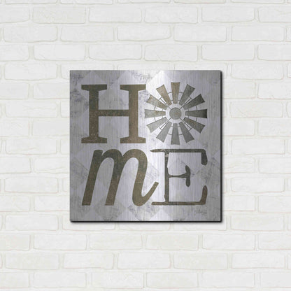 Luxe Metal Art 'Home with Windmill III' by Marla Rae, Metal Wall Art,24x24