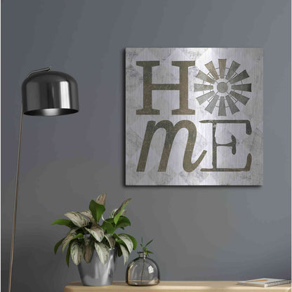 Luxe Metal Art 'Home with Windmill III' by Marla Rae, Metal Wall Art,24x24