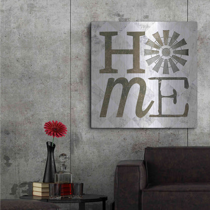 Luxe Metal Art 'Home with Windmill III' by Marla Rae, Metal Wall Art,36x36