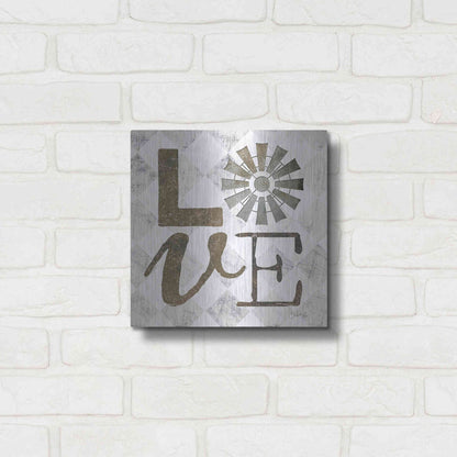 Luxe Metal Art 'Love with Windmill III' by Marla Rae, Metal Wall Art,12x12