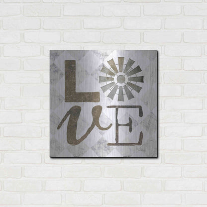 Luxe Metal Art 'Love with Windmill III' by Marla Rae, Metal Wall Art,24x24