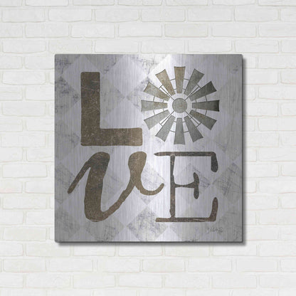 Luxe Metal Art 'Love with Windmill III' by Marla Rae, Metal Wall Art,36x36