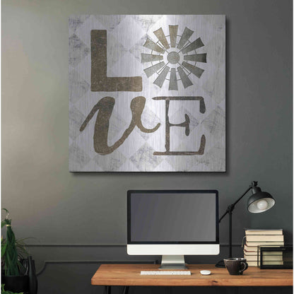 Luxe Metal Art 'Love with Windmill III' by Marla Rae, Metal Wall Art,36x36