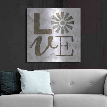 Luxe Metal Art 'Love with Windmill III' by Marla Rae, Metal Wall Art,36x36