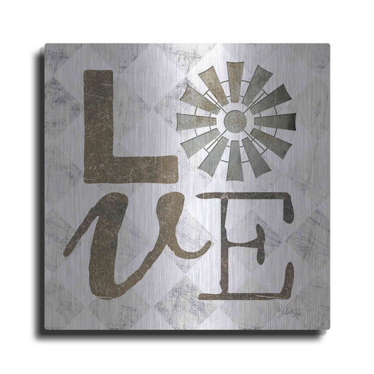 Luxe Metal Art 'Love with Windmill III' by Marla Rae, Metal Wall Art