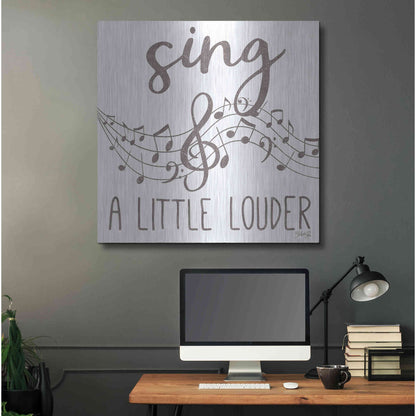 Luxe Metal Art 'Sing & A Little Louder' by Marla Rae, Metal Wall Art,36x36