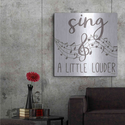 Luxe Metal Art 'Sing & A Little Louder' by Marla Rae, Metal Wall Art,36x36